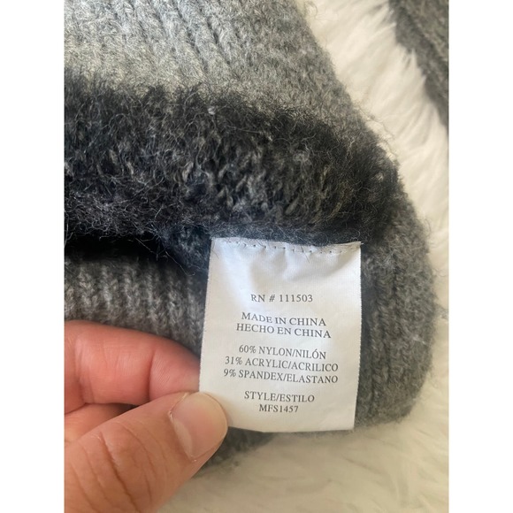 Twine & String Women's Black Zebra Stripe Fuzzy Mock Neck Sweater. Size S - Picture 4 of 5